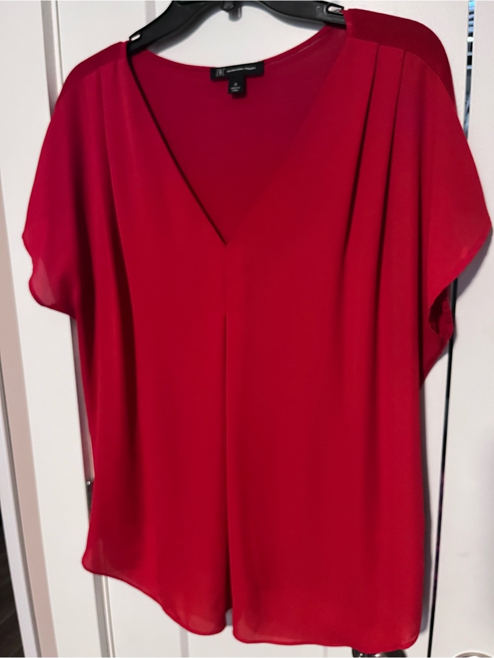 INC International Concepts Red V-Neck Blouse